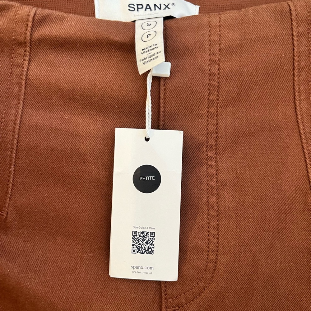 SPANX Petite High-Rise Wide Leg Pants in Rust - Picture 2 of 5